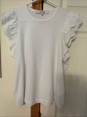 Joe's Jeans White Eyelet Flutter Tank. Size M.